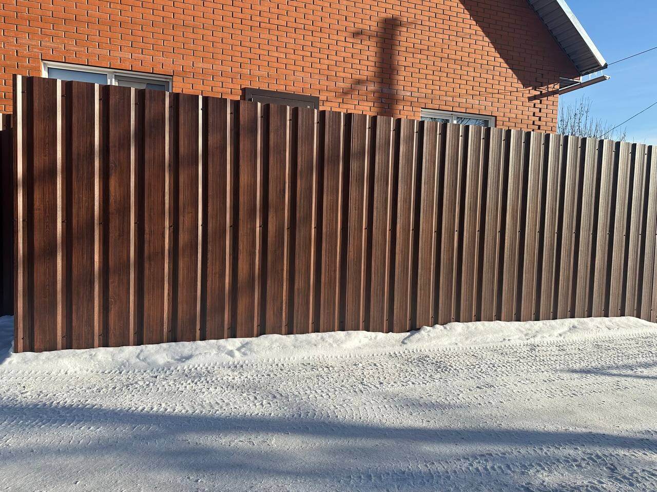 Забор из профнастила НС-21 22м Античное Дерево Принтек фото 4 в Усть-Катаве
